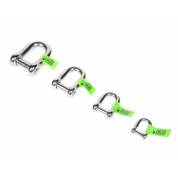 Hängeschäkel NLG mit Tragfähigkeit bis zu 10 kg, mittelgroß – Edelstahl, silber, 28×17 mm