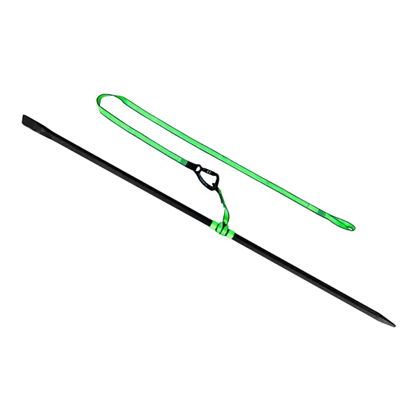 Hängeschlaufe NLG mit zwei Sicherungsarmen – Nylon, grün-schwarz, 340×25 mm