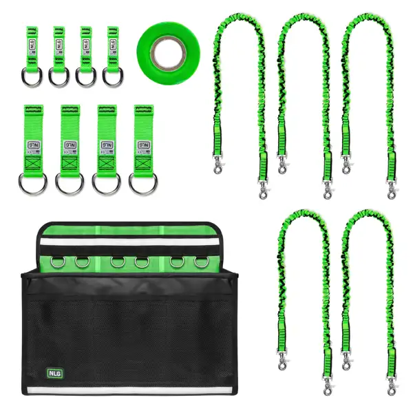 Hängeset NLG für Plattform-Liftsystem mit 30 kg Tragfähigkeit – Nylon, grün-schwarz