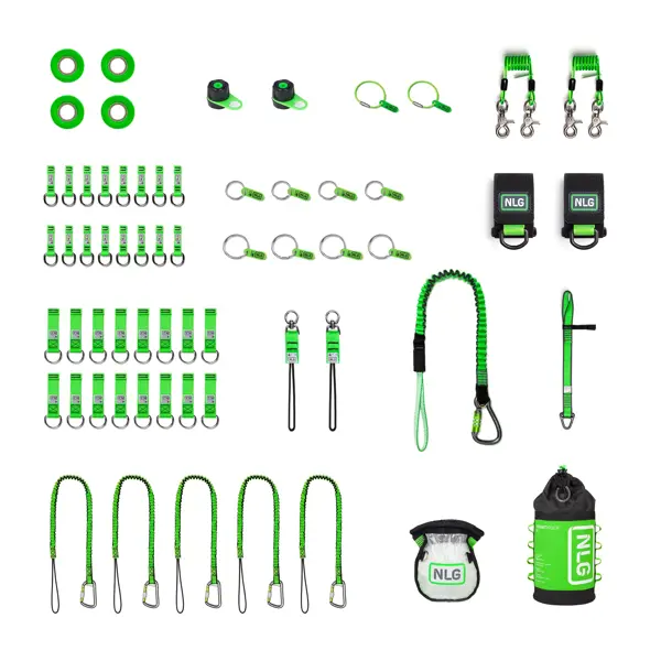 Hängeset NLG zur Sicherung von 50 Werkzeugen bis zu 18 kg – Nylon, grün-schwarz