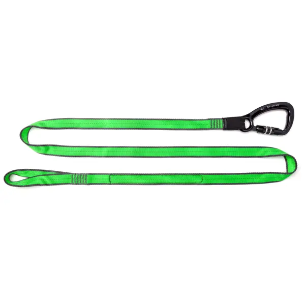 Hebegurt NLG Lanyard mit einem Karabiner und Tragfähigkeit 38 kg – Nylon, grün-schwarz