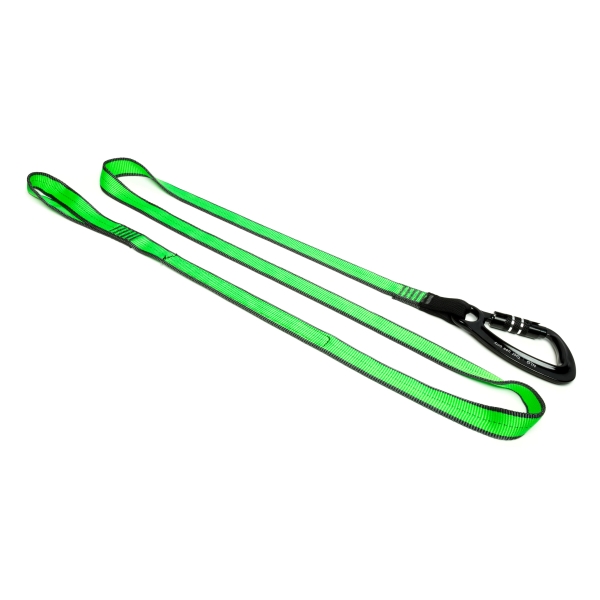 Hebegurt NLG Lanyard mit einem Karabiner und Tragfähigkeit 38 kg – Nylon, grün-schwarz