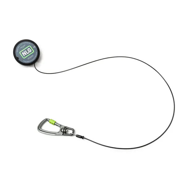 Jojo Karabiner NLG Lanyard mit Stahlseil und Tragfähigkeit 3 kg  – Metall, schwarz
