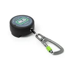 Jojo Karabiner NLG Lanyard mit Stahlseil und Tragfähigkeit 3 kg  – Metall, schwarz