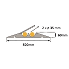 Kabelbrücke, 10 t, Eckstück 30° – 250×500×65 mm, gelb-schwarz