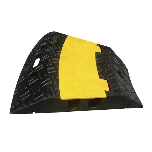 Kabelbrücke, 10 t, Eckstück 30° – 250×500×65 mm, gelb-schwarz