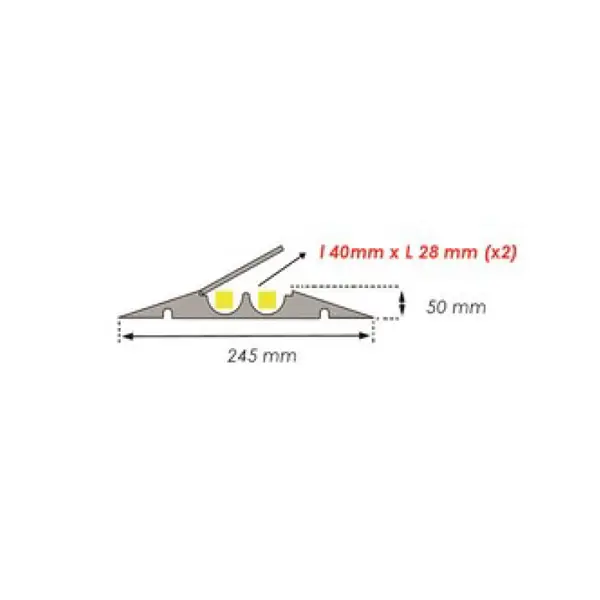 Kabelbrücke, 1t, Eckstück – 160×250×50 mm, schwarz