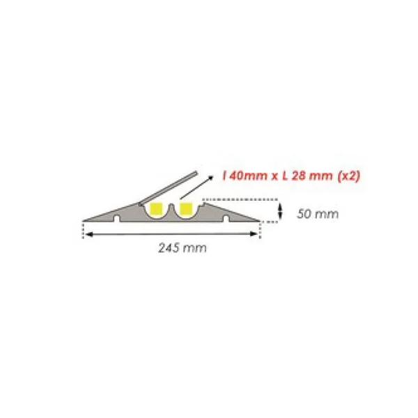 Kabelbrücke, 1t, Eckstück 30° – 250×50 mm, gelb-schwarz