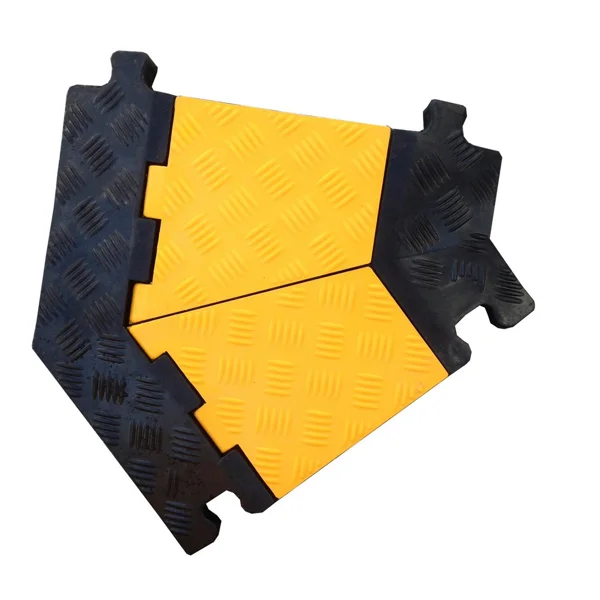 Kabelbrücke, 20 t, Eckstück 30° – 170×500×45 mm, gelb-schwarz