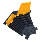 Kabelbrücke, 20t, Eckstück 30° – 170×500×45 mm, gelb-schwarz