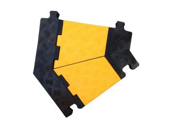 Kabelbrücke, 20t, Eckstück 30° – 170×500×45 mm, gelb-schwarz