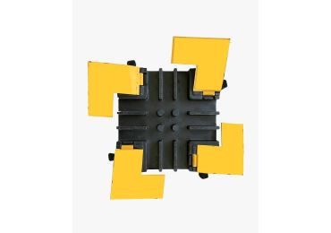 Kabelbrücke, 20t, Kreuzverbinder – 500×500×50 mm, gelb-schwarz