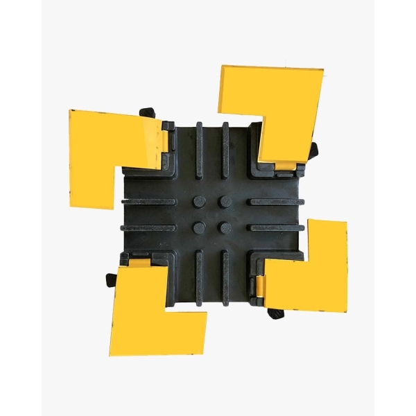 Kabelbrücke, 20t, Kreuzverbinder – 500×500×50 mm, gelb-schwarz