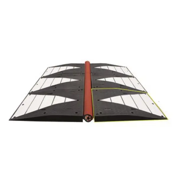 Kabelbrücke, 5 km/h, 40 t – 1200×750×0/100 mm, weiß-schwarz