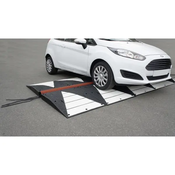 Kabelbrücke, 5 km/h, 40 t – 1200×750×0/100 mm, weiß-schwarz