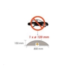 Kabelbrücke, 5 km/h, 40 t – 800×500×150 mm, schwarz