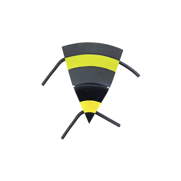 Kabelbrücke, 5 km/h, 40 t, Eckstück 45° – 180×240×70 mm, gelb-schwarz