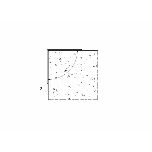Kantenschutzprofil 90° – grau, 65x65×1500 mm