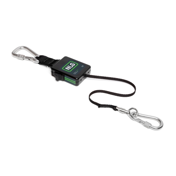 Karabiner NLG Lanyard mit einziehbarer Schnur und Verriegelung für 1,5 kg Werkzeuge – Nylon, schwarz