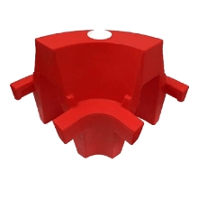 Kunststoff-Schutzplanke-Ecke, mobile Absperrung Standard – PE, rot, H.555 mm