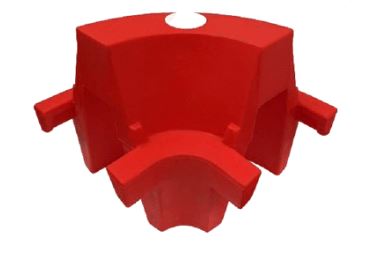 Kunststoff-Schutzplanke-Ecke, mobile Absperrung Standard – PE, rot, H.555 mm