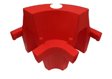 Kunststoff-Schutzplanke-Ecke, mobile Absperrung Standard – PE, rot, H.555 mm
