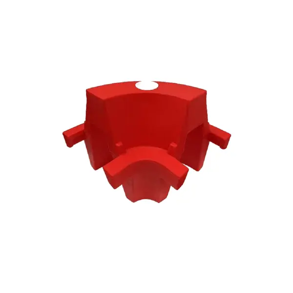 Kunststoff-Schutzplanke-Ecke, mobile Absperrung Standard – PE, rot, H.555 mm