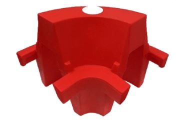 Kunststoff-Schutzplanke-Ecke, mobile Absperrung Standard – PE, rot, H.555mm