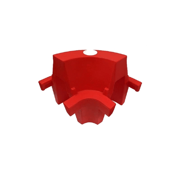 Kunststoff-Schutzplanke-Ecke, mobile Absperrung Standard – PE, rot, H.555mm