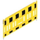 Kunststoff-Sicherheitsabsperrung EURO2 Industry ohne Lichtadapter – retroreflektierende Folie RA1, schwarz-gelb, 2,1×1m