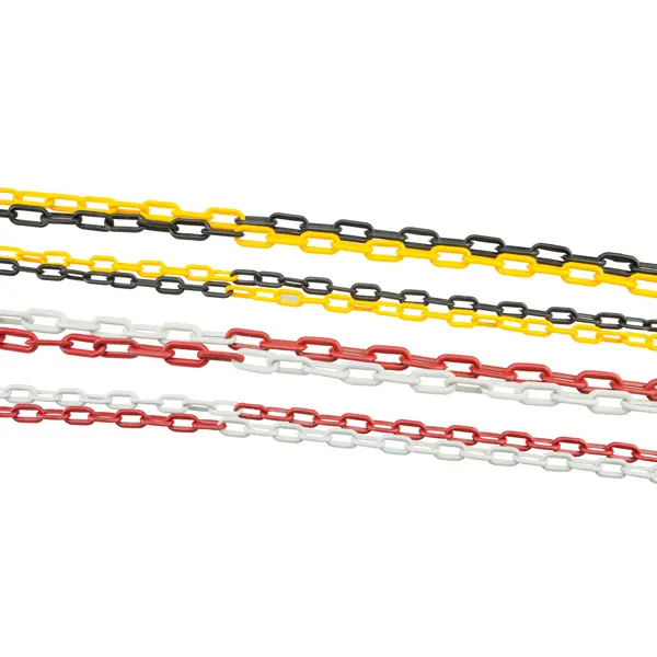 Kunststoffkette – gelb-schwarz, 25 m × 6 mm