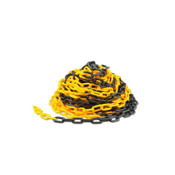 Kunststoffkette – gelb-schwarz, 25m×6mm