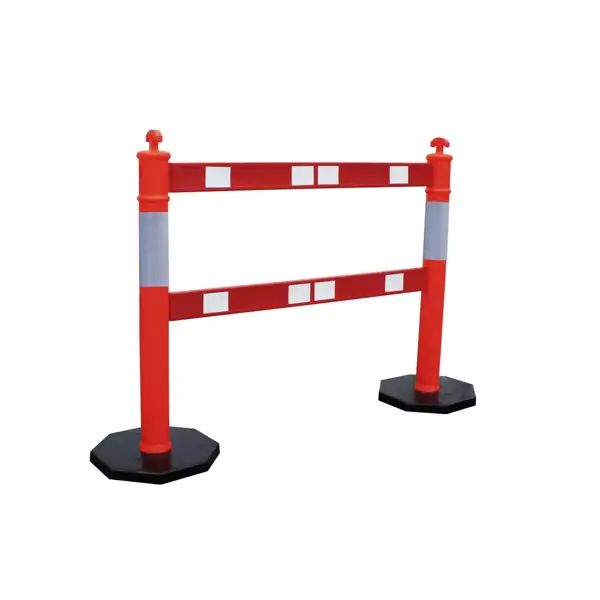 Kunststoffpfosten Standard mit Reflexstreifen der Klasse 2 – PP, Orange, Höhe 1,1 m