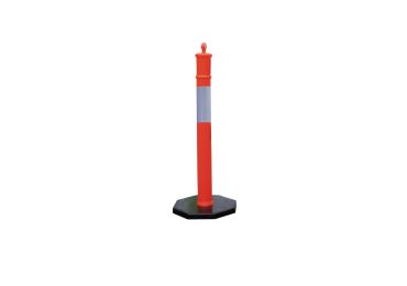 Kunststoffpfosten Standard mit Reflexstreifen der Klasse 2 – PP, Orange, Höhe 1,1 m