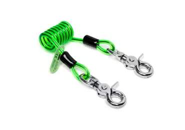 Kurzes NLG Lanyard mit 3 kg Tragfähigkeit – Kunststoff, grün, Länge 40 mm