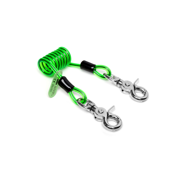 Kurzes NLG Lanyard mit 3 kg Tragfähigkeit – Kunststoff, grün, Länge 40 mm