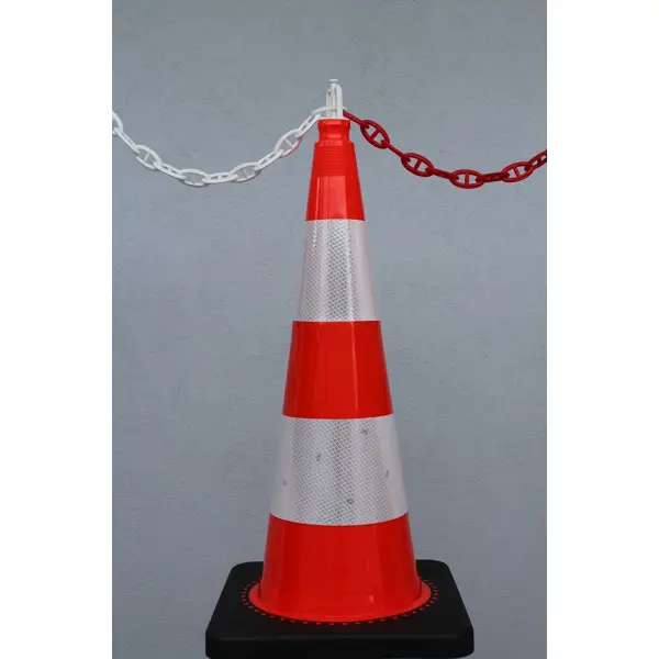 Leitkegelaufsatz RotaCap Universal, drehbar für Kunststoffkette und Absperrband – weiß, 10er-Pack