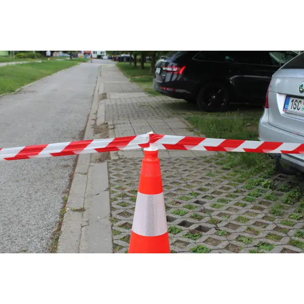 Leitkegelaufsatz RotaCap Universal, drehbar für Kunststoffkette und Absperrband – weiß, 10er-Pack