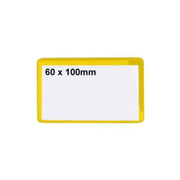 Magnetische Etikettentaschen – gelb, 60×100 mm, 100er-Pack