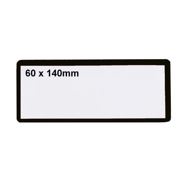 Magnetische Etikettentaschen – schwarz, 60×140 mm, 100er-Pack