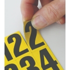 Magnetische Zahlen – Mix, Zeichen 0-9, Höhe 23 mm, gelber Hintergrund