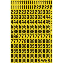 Magnetische Zahlen – Mix, Zeichen 0-9, Höhe 23 mm, gelber Hintergrund