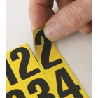 Magnetische Zahlen – Mix, Zeichen 0-9, Höhe 43 mm, gelber Hintergrund