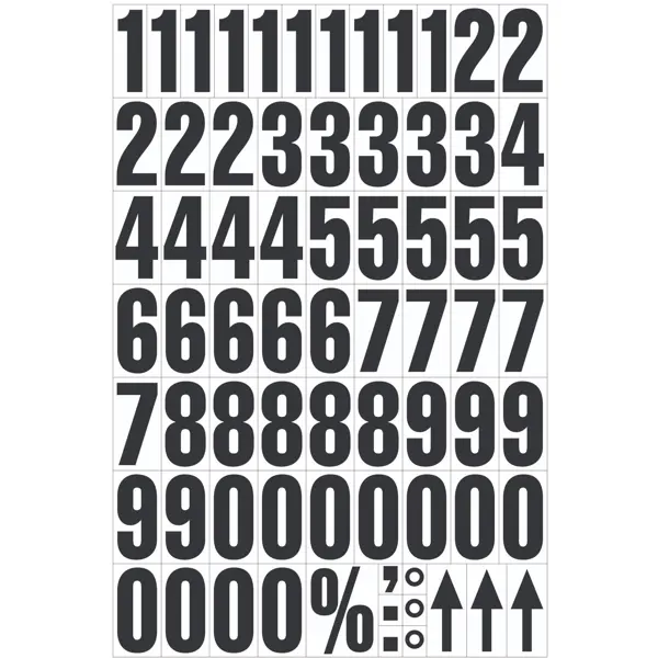 Magnetische Zahlen – Mix, Zeichen 0-9, Höhe 43 mm, weißer Hintergrund