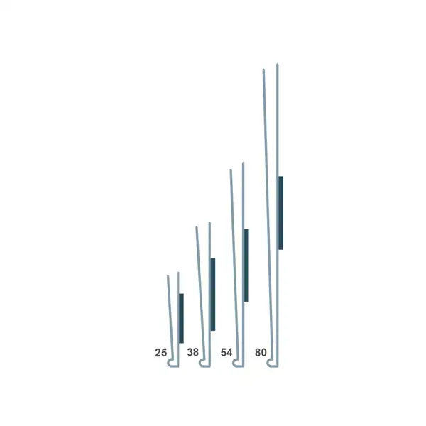 Magnetleiste, Etikettenhalter, Typ V – 80×200 mm, 50er-Pack