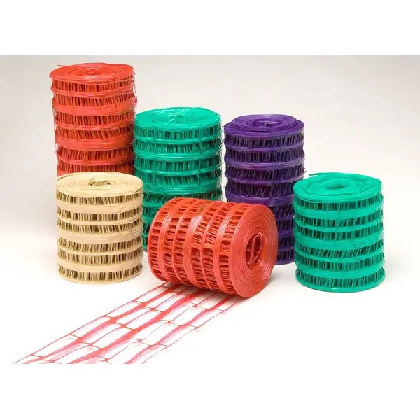 Markierungswarnfolie, Kunststoffnetz für Baugrube – rot, 20 cm × 100 m