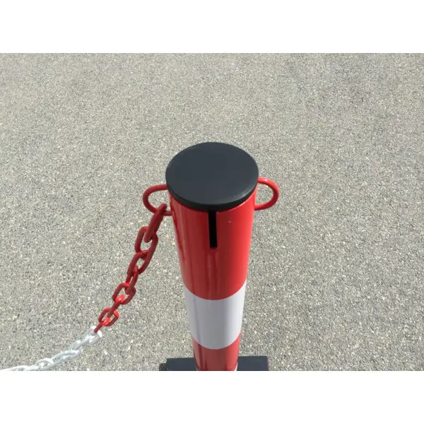 Metallpfosten Premium 70 – H.90 cm, rot-weiß