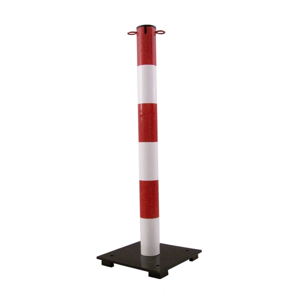 Metallpfosten Premium 70 – H.90 cm, rot-weiß