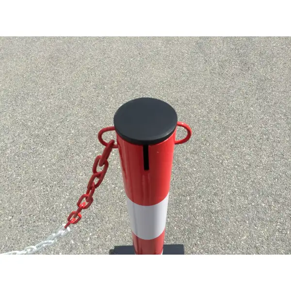 Metallpfosten Premium Fix 110 zum Einbetonieren – H.120 cm, rot-weiß