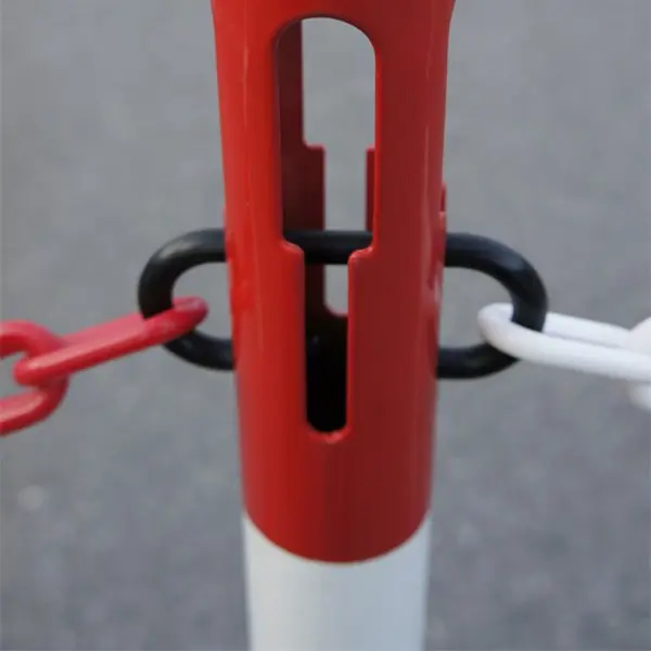 Metallpfosten Standard – H.1000 mm, rot-weiß